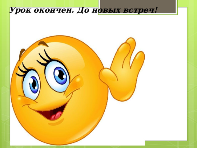   Урок окончен. До новых встреч!   