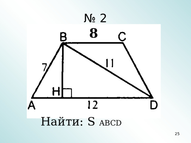 № 2 8 Найти: S ABCD  