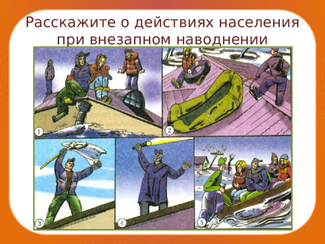 Расскажите о действиях населения при внезапном наводнении 