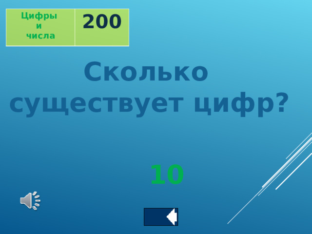 Цифры и числа 200 Сколько существует цифр?  10 