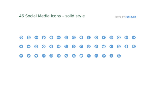 46 Social Media icons – solid style Icons by Font Kiko 