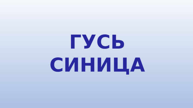 ГУСЬ СИНИЦА 