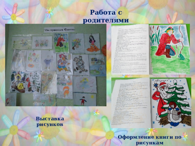 Работа с родителями Выставка рисунков Оформление книги по рисункам 