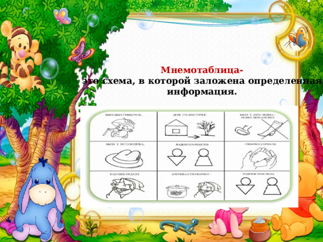 Мнемотаблица-  это схема, в которой заложена определенная  информация. 