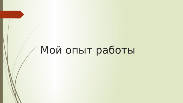 Мой опыт работы 