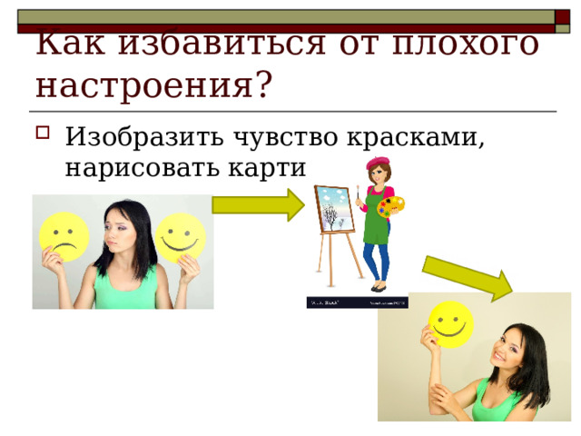 Как избавиться от плохого настроения? Изобразить чувство красками, нарисовать картину; 