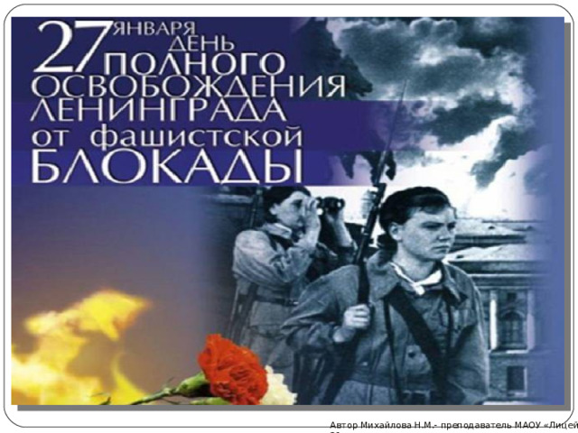 Автор Михайлова Н.М.- преподаватель МАОУ «Лицей № 21» 