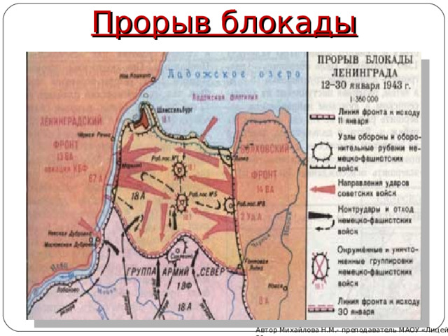 Прорыв блокады Автор Михайлова Н.М.- преподаватель МАОУ «Лицей № 21»  