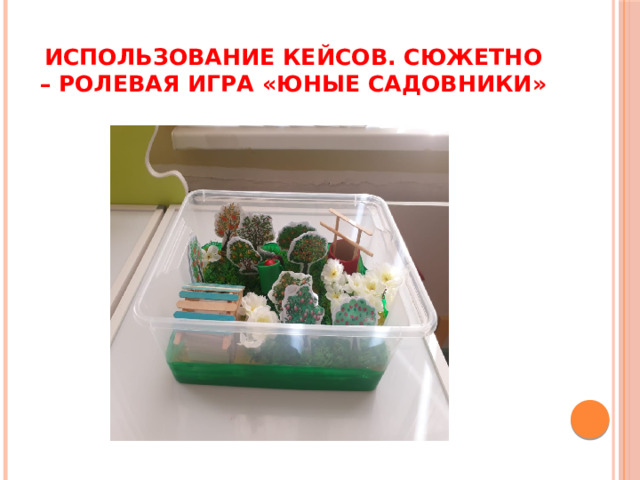 Использование кейсов. Сюжетно – ролевая игра «Юные садовники» 