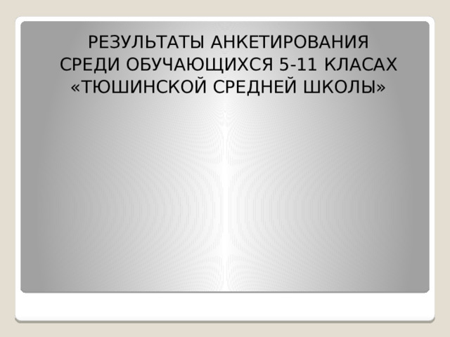 Результаты анкетирования среди обучающихся 5-11 класах «Тюшинской средней школы» 