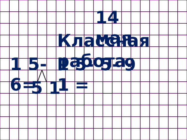14 мая. Классная работа. 1 5- 6= 1 5- 5- 1 = 9 5 1 