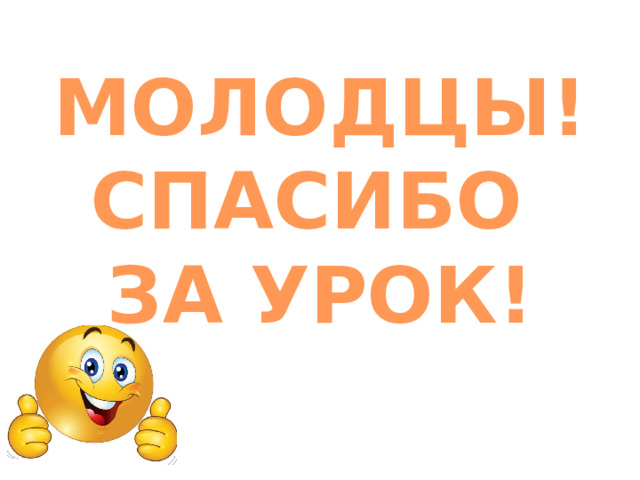 МОЛОДЦЫ! СПАСИБО ЗА УРОК! 