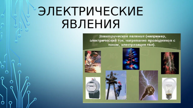 Электрические явления 