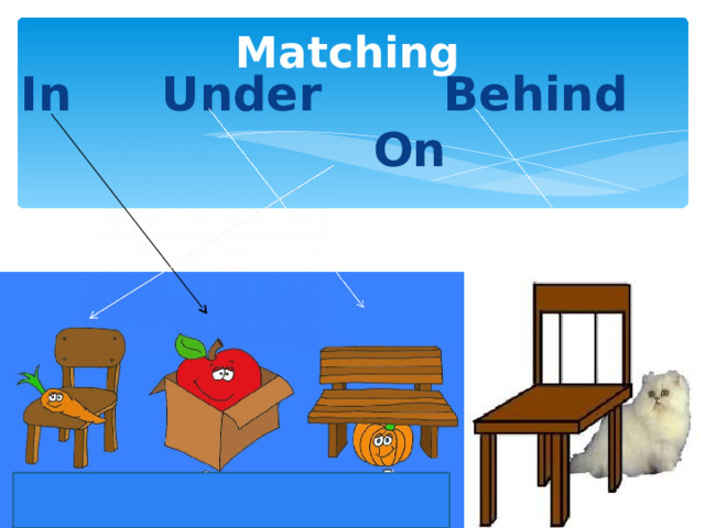 Matching In   Under   Behind      On  