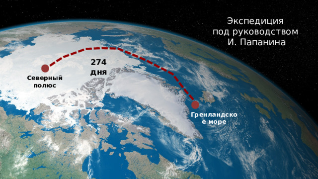 Экспедиция под руководством И. Папанина 274 дня Северный полюс Гренландское море  