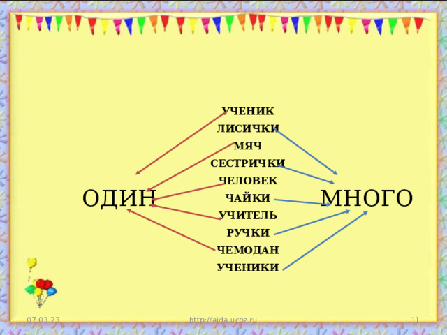 ОДИН УЧЕНИК ЛИСИЧКИ МЯЧ СЕСТРИЧКИ ЧЕЛОВЕК ЧАЙКИ УЧИТЕЛЬ РУЧКИ ЧЕМОДАН УЧЕНИКИ МНОГО 07.03.23 http://aida.ucoz.ru  