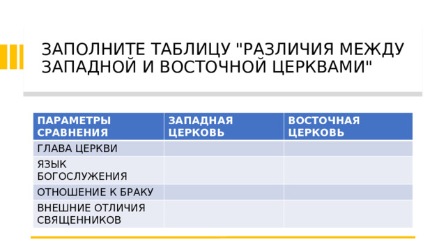 ЗАПОЛНИТЕ ТАБЛИЦУ 