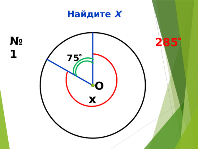 Найдите Х № 1 285  75  О x 