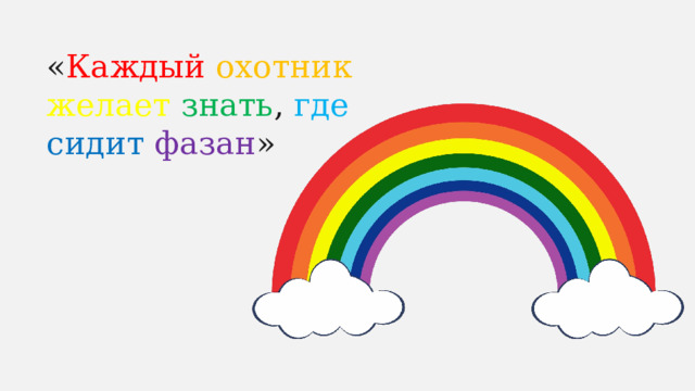 « Каждый  охотник  желает  знать , где  сидит  фазан » 