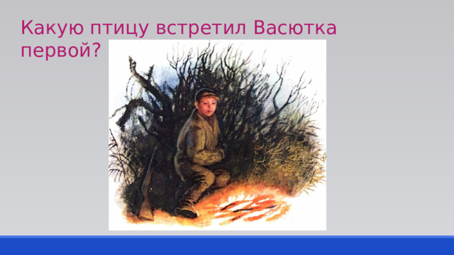 Какую птицу встретил Васютка первой? 