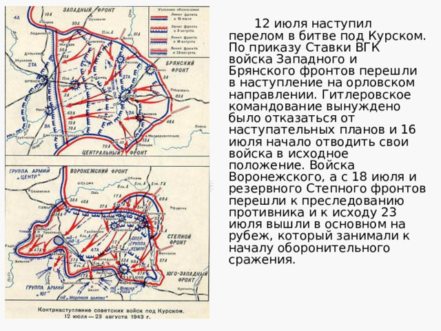 С обеих сторон в сражении одновременно участвовало до 1200 танков и самоходных орудий. Авиационную поддержку ударной группировки противника осуществляла авиация группы армий 