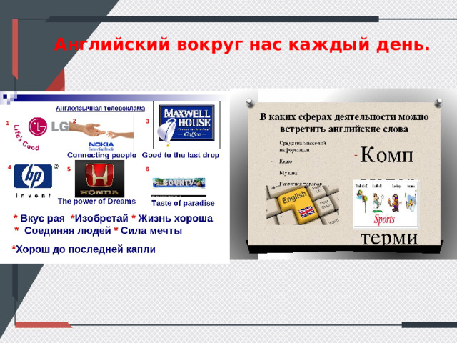 Английский вокруг нас каждый день.   
