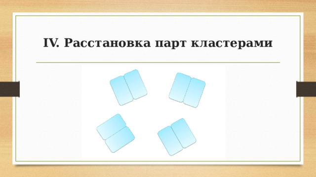 IV. Расстановка парт кластерами 