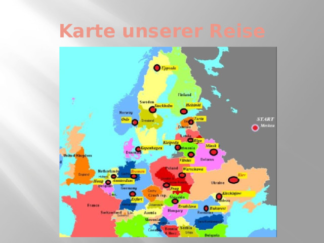 Karte unserer Reise 