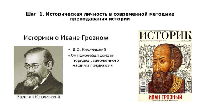  Шаг 1. Историческая личность в современной методике преподавания истории   