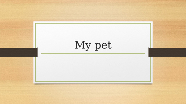 My pet 