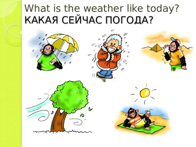 What is the weather like today?  КАКАЯ СЕЙЧАС ПОГОДА ?   