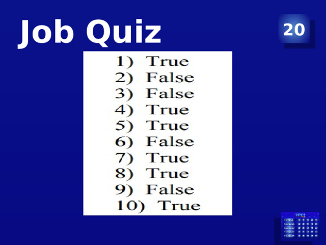 Job Quiz 20 