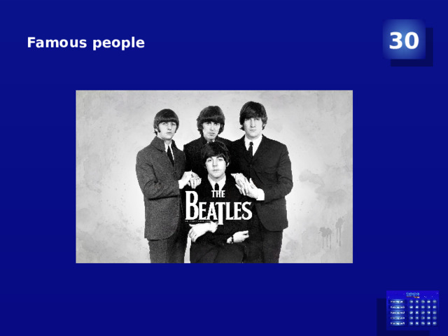  Famous people   30 