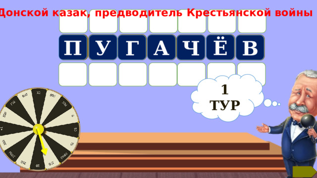 Б Донской казак, предводитель Крестьянской войны А Ё У П Г Ч В 1 ТУР Текст по теме 5 