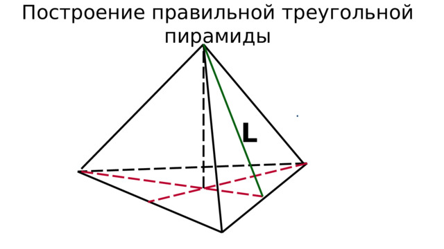Построение правильной треугольной пирамиды . L 
