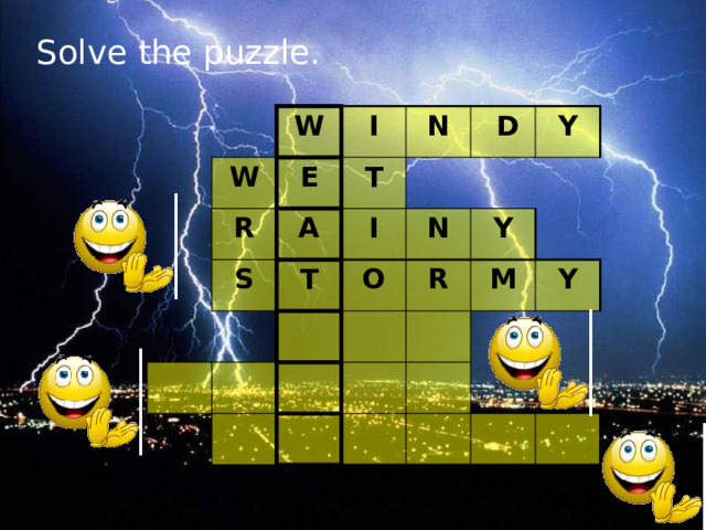 Solve the puzzle. W W I E R A N T S I  D T Y N O Y R M Y 