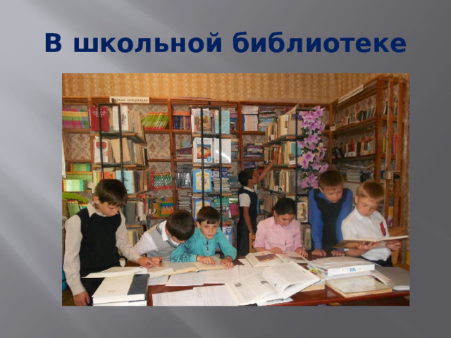 В школьной библиотеке 