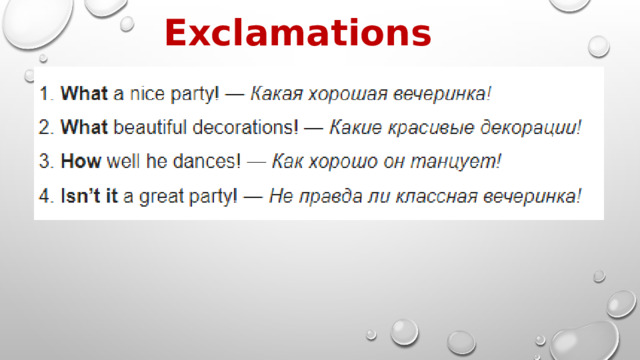 Exclamations 