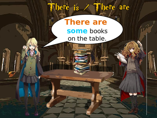 There are some books on the table. 