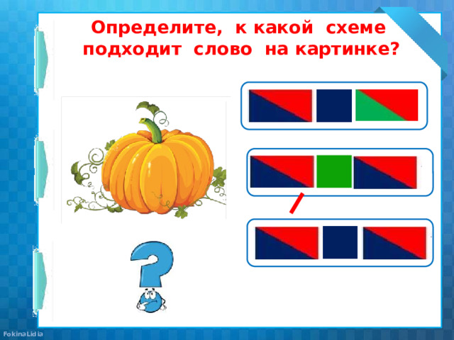 Определите, к какой схеме подходит слово на картинке? 