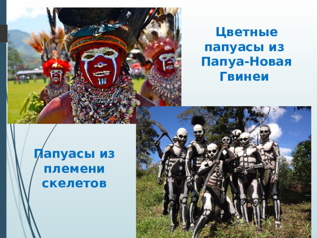 Цветные папуасы из Папуа-Новая Гвинеи Папуасы из племени скелетов 