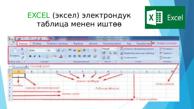 EXCEL  (эксел) электрондук таблица менен иштөө 