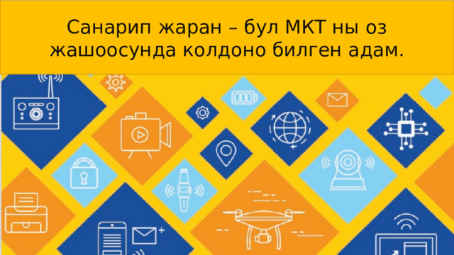 Санарип жаран – бул МКТ ны оз жашоосунда колдоно билген адам. 