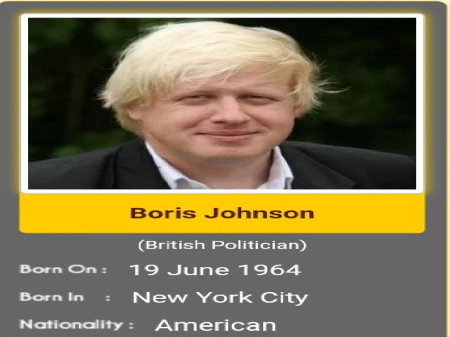 The Foreign Secretary Boris Johnson. 