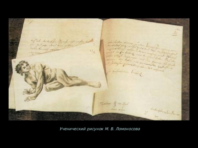 Ученический рисунок М. В. Ломоносова 