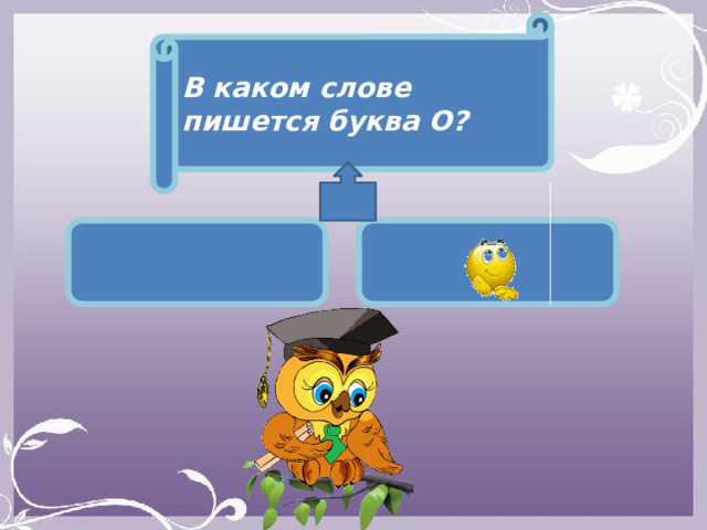 В каком слове пишется буква О?   