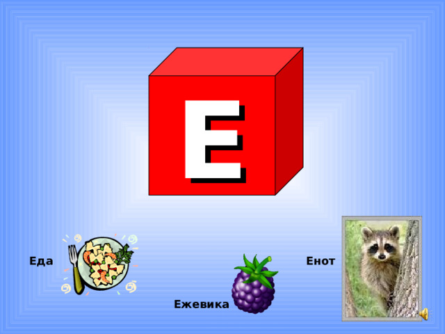 Е Еда Енот Ежевика 