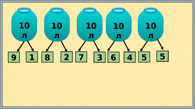 10 л 10 л 10 л 10 л 10 л 5   7 1 2 5  8  9  6 3 4 