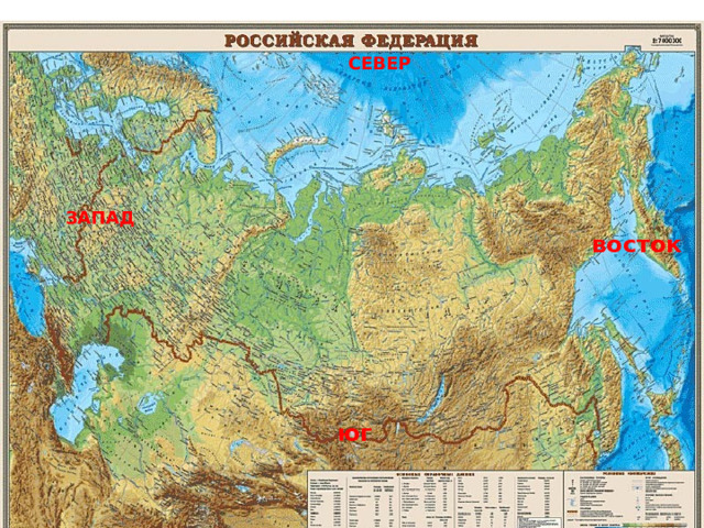 СЕВЕР ЗАПАД восток юг 
