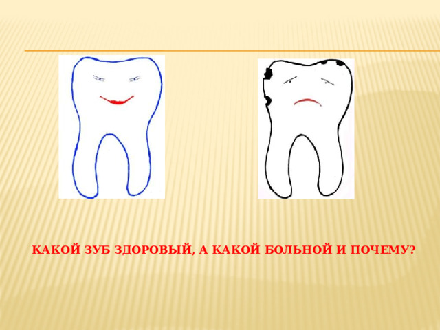 Какой зуб здоровый, а какой больной и почему? 